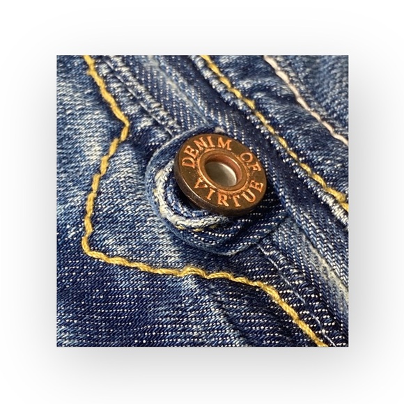 new Denim of Virtue ㋛ Y2K Patience Button Pocket Denim Jeans ㋛ Old Stone ㋛ 31 ㋛ - Picture 11 of 16